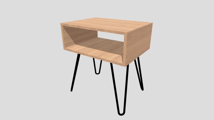 side table with hairpin legs 3D Model