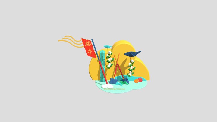 Dragon Boat Asset Pack - 03 Attachment 3D Model