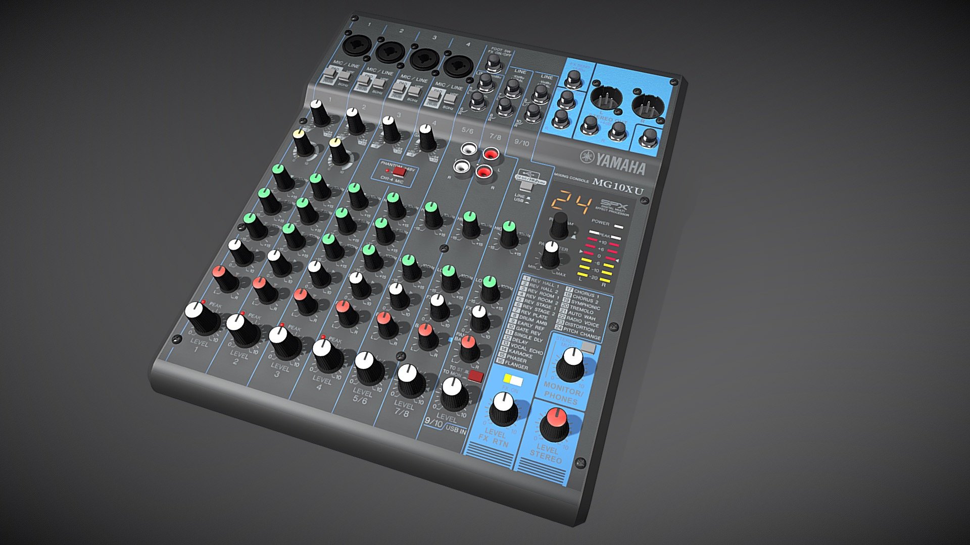 Mix Yamaha-MG10XU — Sketchfab embed 3D viewer