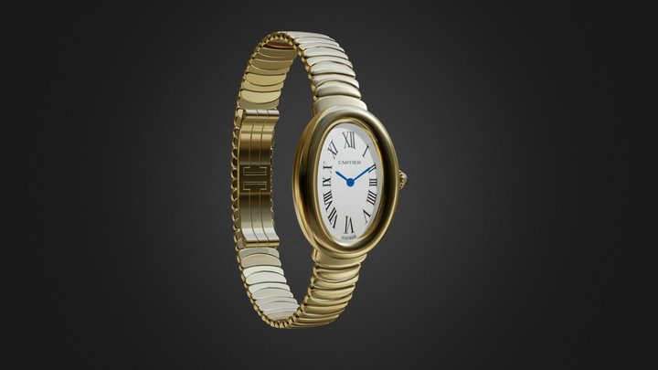 Cartier Baignoire Wristwatch 3D Model