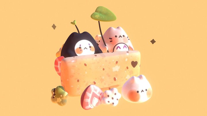 Ghibli Fruit Sandwich 3D Model