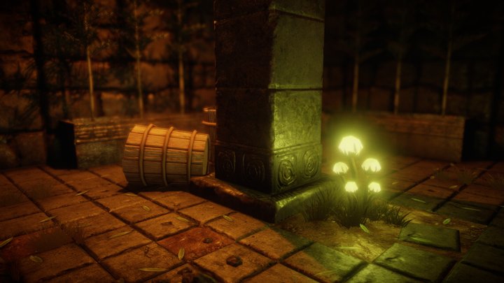 Old Temple Interior 3D Model