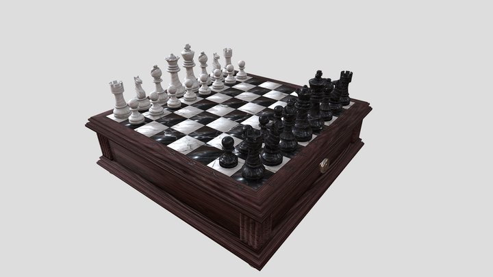 Chessboard Low-poly 3D Model