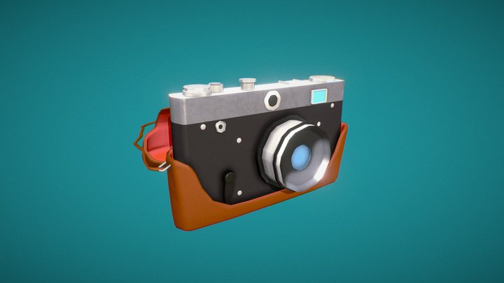 Low Poly Vintage Camera 3D Model