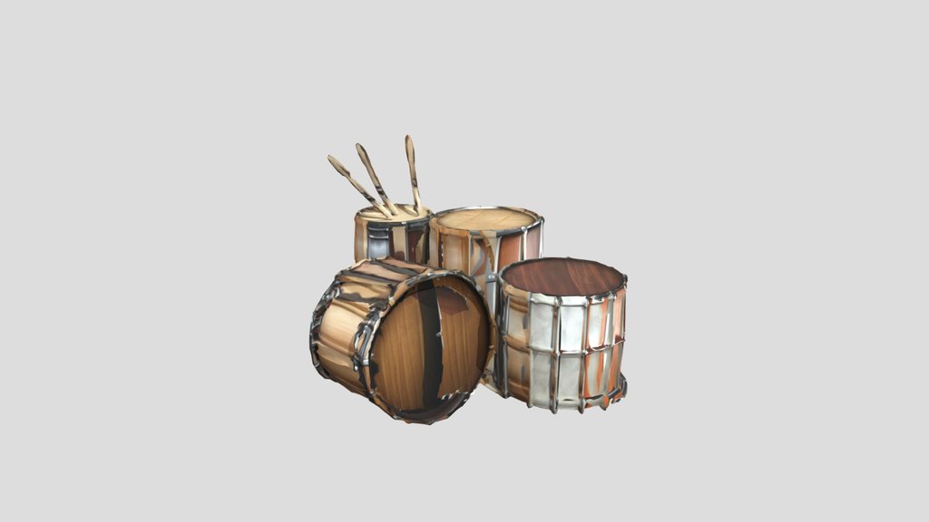 War Drum — 3D Model | Game Ready | PBR Textures