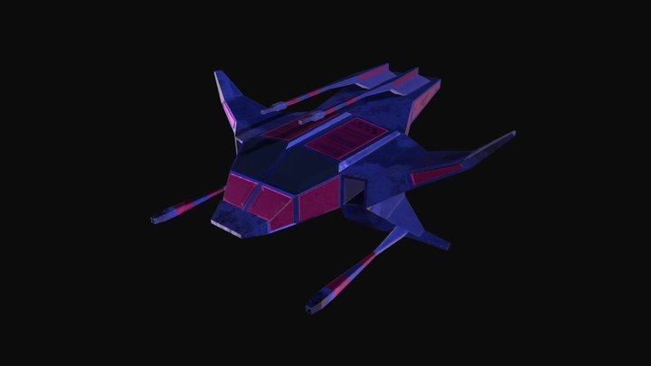 Fighter spaceship Free low-poly 3D model 3D Model