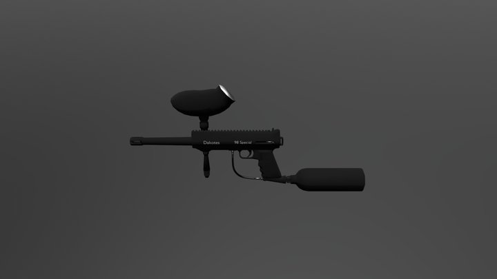 Lower-Poly Paintball Gun 3D Model