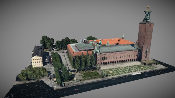 Stadshuset - hög detaljnivå 3D Model