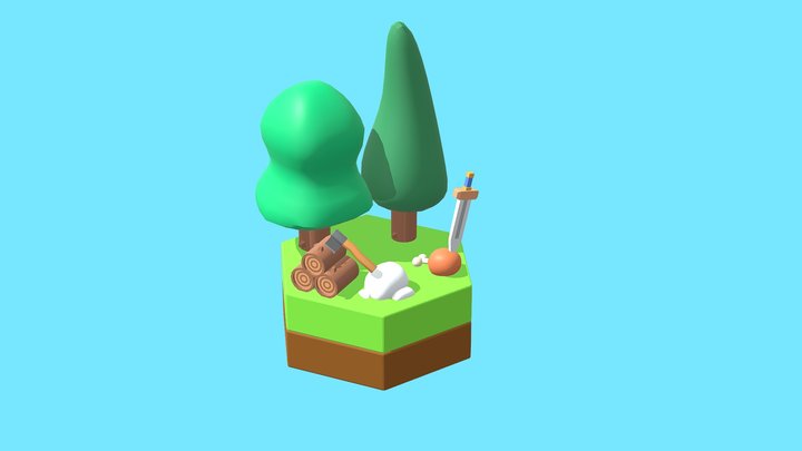 Hyper Casual Hexagon World Pack 3D Model