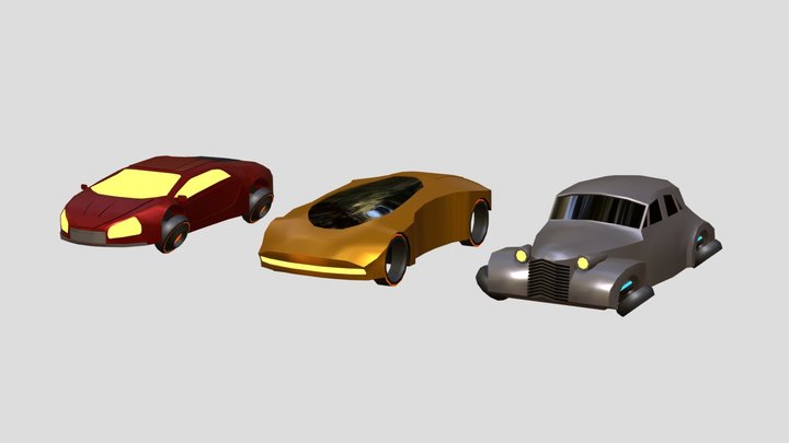Futuristic  Cars 3D Model