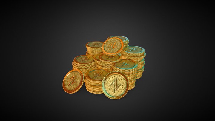 Piles of gold coins 3D Model