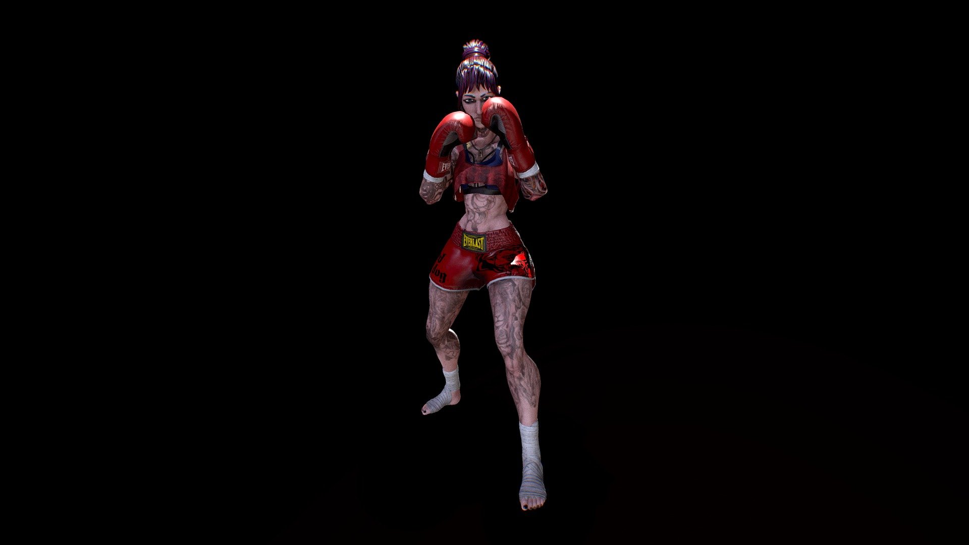 Kick Boxing Gilr 3D model by Javier Vara (javiervara) [405bfef