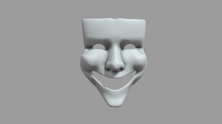 Anonymous Mask Black and Gold 3D model animated rigged