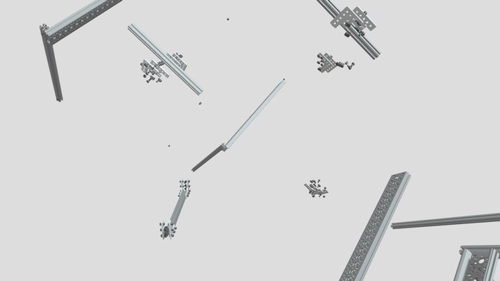 Rectangular 3D Structure Assembly_Anim_01 3D Model