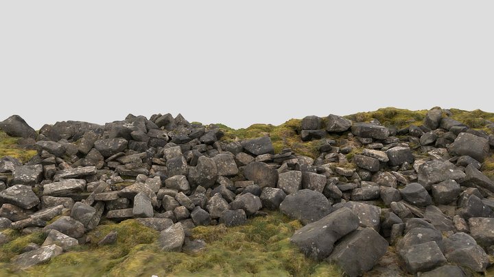 Mossy Stone Set 05 Low 3D Model