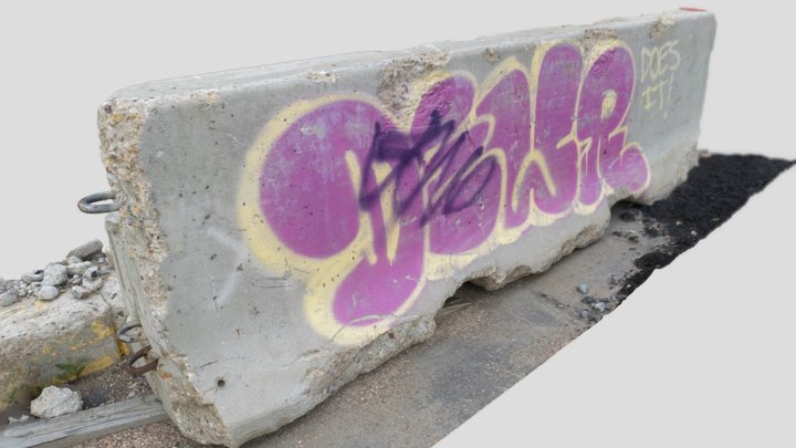 Concrete Cement Barrier Construction & Tagging 3D Model