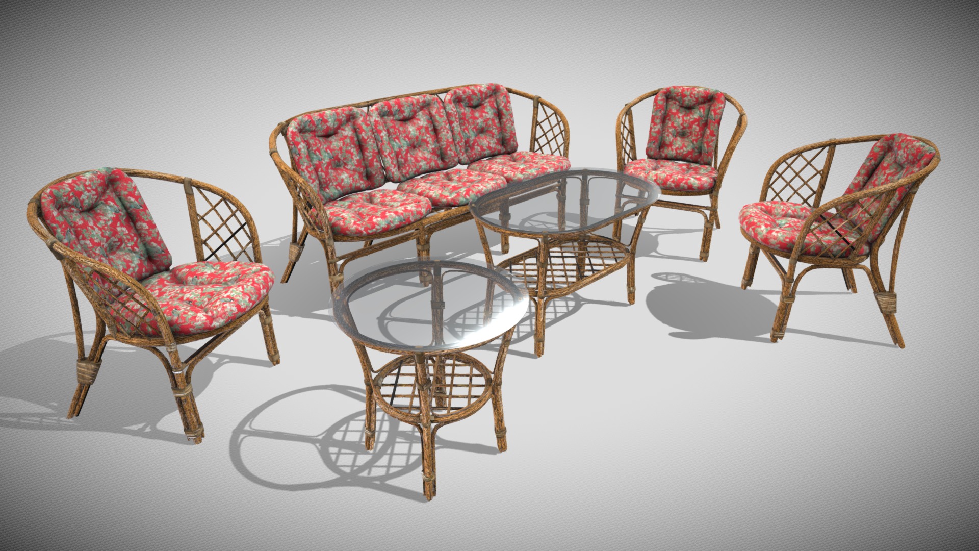 3D model Set Vimini - This is a 3D model of the Set Vimini. The 3D model is about a group of chairs.