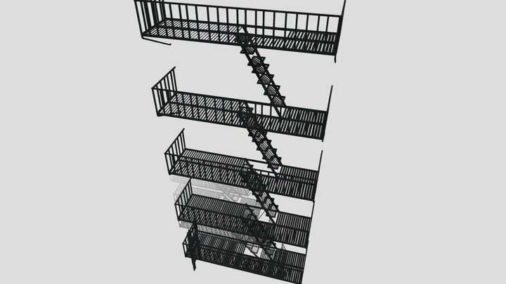 Fire Escape 3D Model