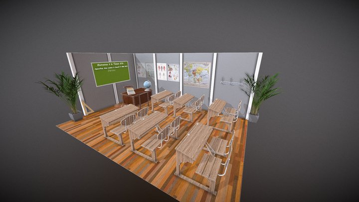 Salle de classe toison 3D Model