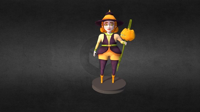 Jacky The Pumpkin Witch 3D Model