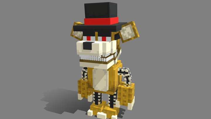 Five Night's At Freddy's:Golden Freddy-Minecraft 3D Model
