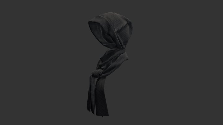Knit Cap and Scarf Rough Knit 3D Model