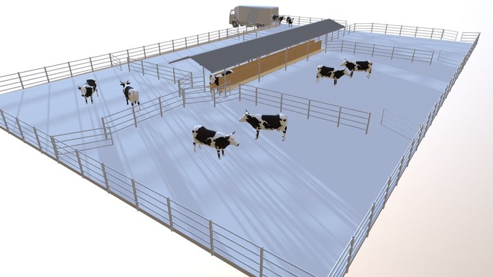 Corral de ganado vacuno 3D Model