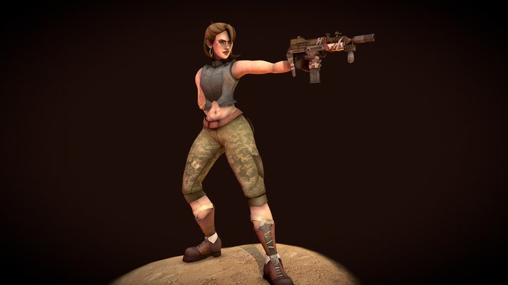 Female Dealer Animation The Gardener 3D Model