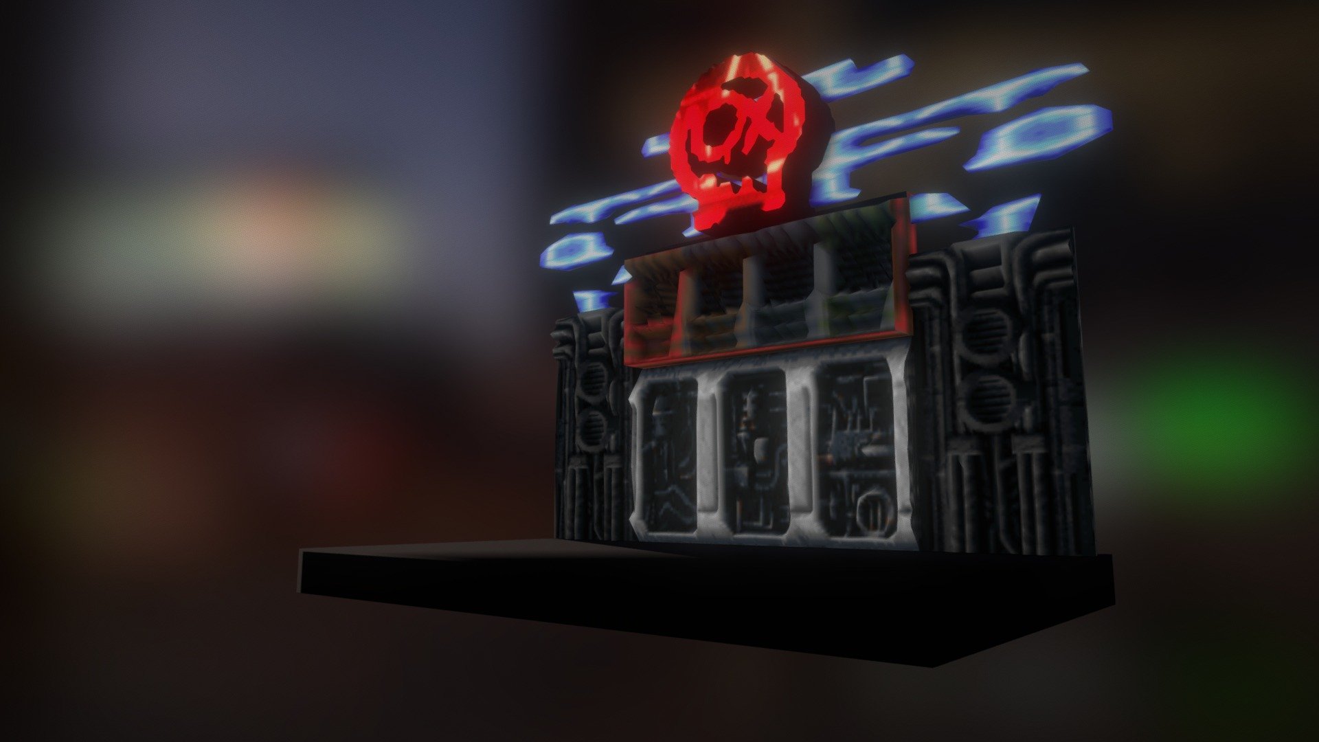 Cyberpunk, industrial stage for virtual events
