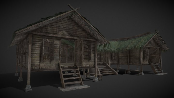 SouthEastAsian_village_house_03 3D Model