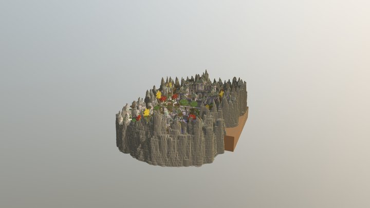 Elven Fantasy Hub for Minecraft 3D Model