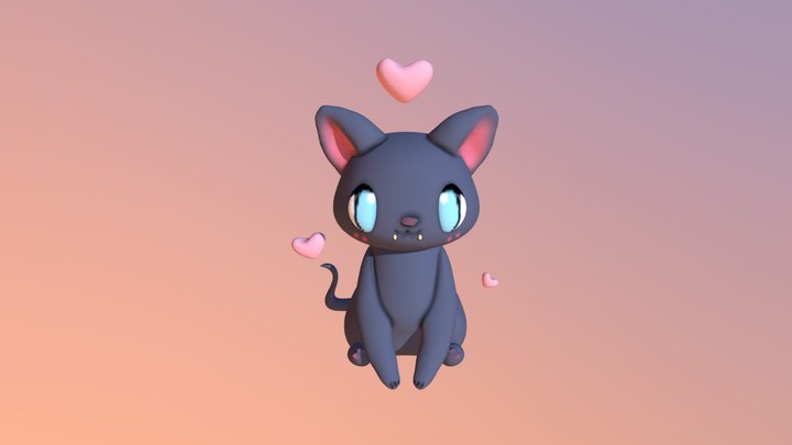 Cute cat v2 3D Model