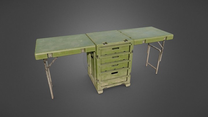 Military Table | Game Ready | Realistic | PBR 3D Model