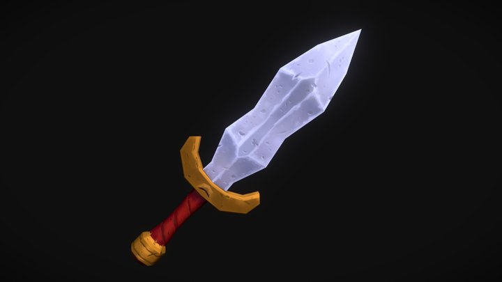 Low Poly Fantasy Sword 3D Model