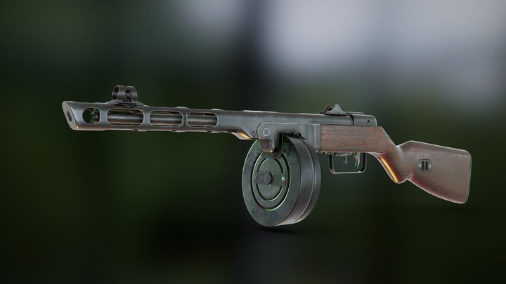 ppsh 41 submachine gun 3D Model