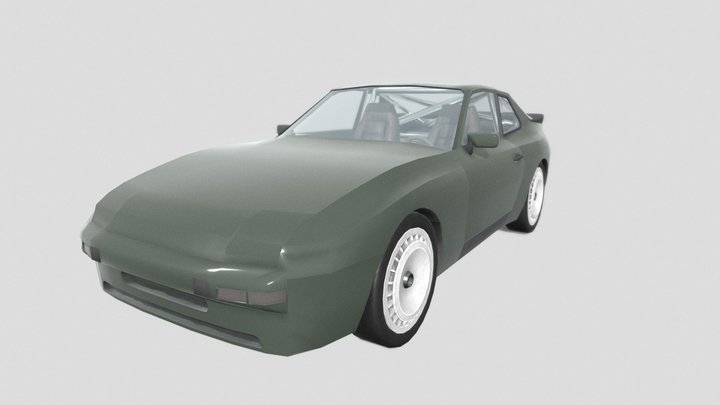 Porsche 944 - Lowpoly Style 3D Model