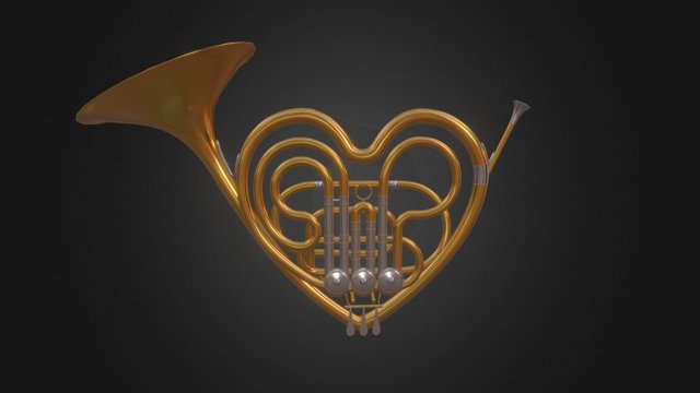 LOVE FOR MUSIC - FRENCH HORN 3D Model