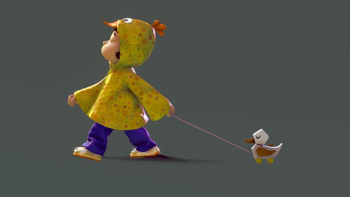 Duck follows Attitude 3D Model