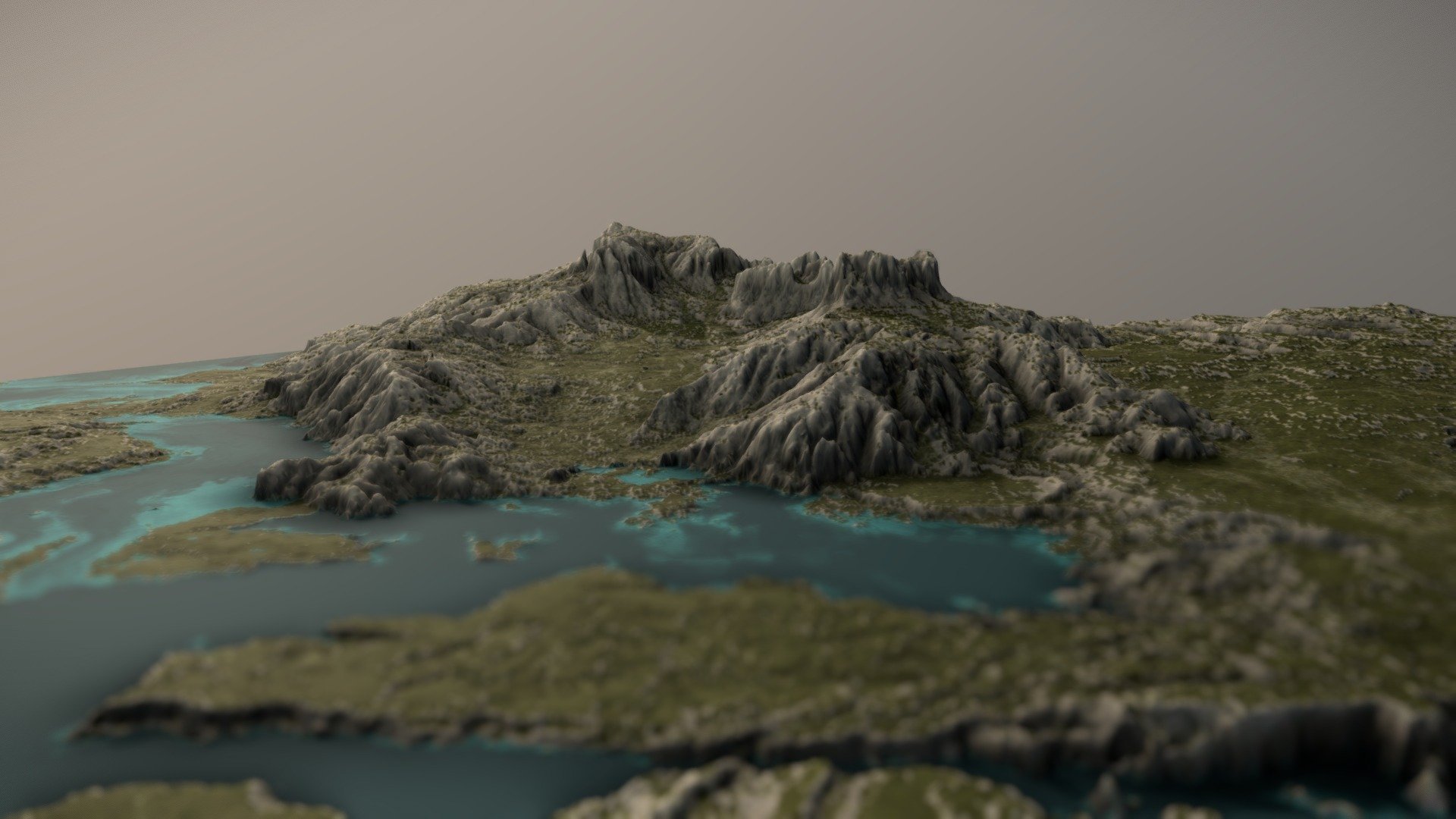 Grassy Mountains with Lakes - Download Free 3D model by Šimon Ustal ...