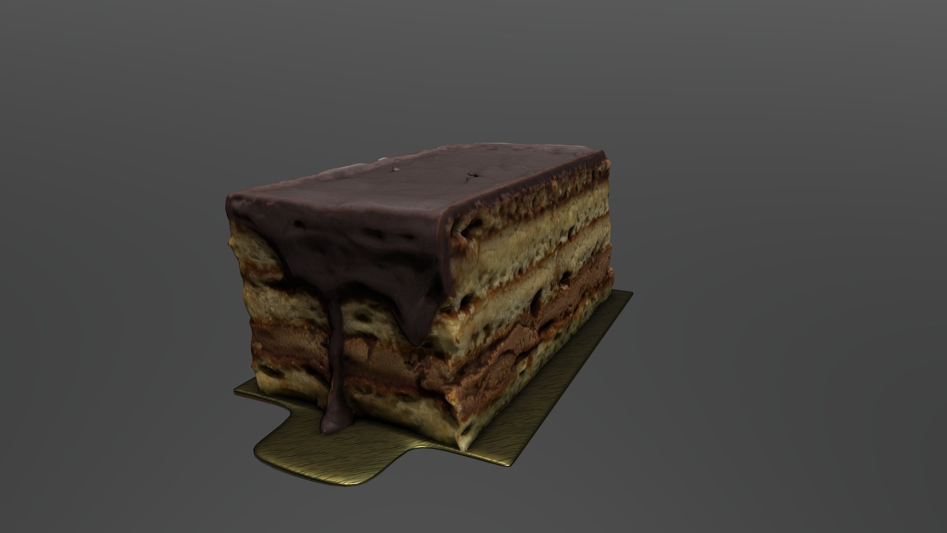 3D model 14PIG - This is a 3D model of the 14PIG. The 3D model is about a slice of chocolate cake.