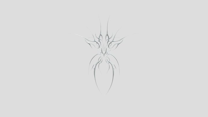 Abstract tribal symmetric tattoo pattern 3D Model