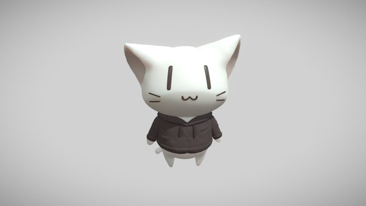 WhiteCat - Osu (droopy ears) 3D Model