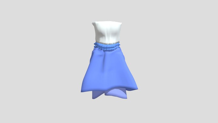 Double Layer skirt 3D Model