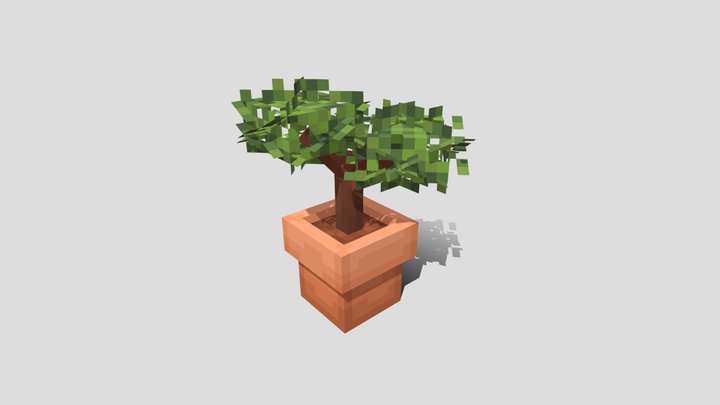 Simple bush in a pot 3D Model