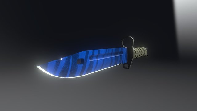 CS:GO Bayonet | Tiger tooth Blue 3D Model