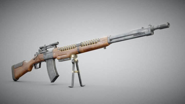 Leafblade Mk III Marksman Rifle [Commission] 3D Model