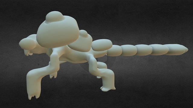 Alien Pet Grey 3D Model