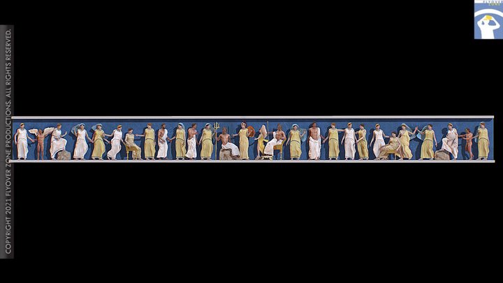 3D rendering of East frieze, Temple of Athena Nike (restored)
