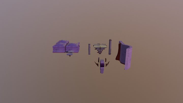Modular Dark Cathedral Props 3D Model