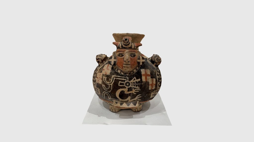 Recuay Molded Pottery Pouring Vessel